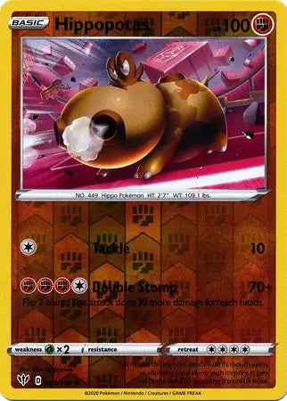 Darkness Ablaze Hippopotas #93/189 reverse holo